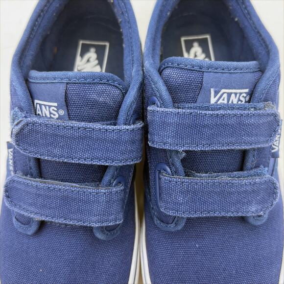 Van’s Atwood Velcro Canvas Shoes Navy Blue White Youth 2 - Picture 7 of 8